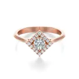 Pierścionek z różowego złota z diamentami AJPZ_077